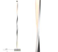 Lámpara de pie LED moderna regulable, diseño nórdico, luz de pie de metal para sala de estar y dormitorio, iluminación blanca cálida ajustable, decoración interior del hogar (negro/plateado)