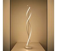 Lámpara de pie LED moderna regulable para sala de estar, dormitorio y oficina, luz de pie con cuerpo blanco y lámpara negra, perfecta para habitaciones familiares y decoración del hogar