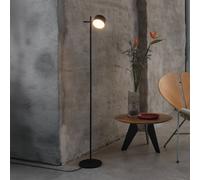 Lámpara de pie LED OSRAM Decor Kyoto, aluminio, negro, atenuable True