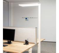 Lámpara de pie LED para oficina MAULjura, blanca, aluminio, 196,5 cm, 4000 K