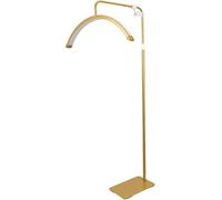 Lámpara de pie LED regulable con control remoto, brillo ajustable y temperatura de color, elegante diseño de media luna para estudios de uñas y tatuajes, salones, decoración del hogar y lectura