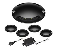 Lámpara de pie LED RUNDA para exterior IP67 2 luces redonda negra 70mm Ø