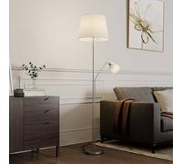 Lindby Nantwin lámpara de pie, pantalla de tela, blanco