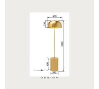 Lámpara de pie Loungy de KARE, color dorado, metal, 160 cm, E27