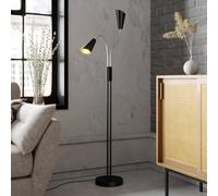 Lucande Lámpara de pie Medira (Moderno) en Negro hecho Metal e.o. para Salón & Comedor (2 llamas, GU10) lámpara