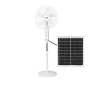 FABRILAMP Ventilador DC De Pie Solar Clima Blanco 30w 3vel 5asp Puerto Usb Y Luz C/remoto 43d Cable 4,20m