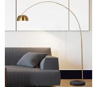 Lámpara de pie moderna para sala de estar Lámparas de pie de arco de hierro cepillado 3 temperaturas de color Lámpara de pie de lectura que cuida los ojos Lámpara de poste de 78,7 pulgadas de alto