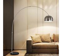 Lámpara de pie moderna para sala de estar Lámparas de pie de arco de hierro cepillado 3 temperaturas de color Lámpara de pie de lectura que cuida los ojos Lámpara de poste de 78,7 pulgadas de alto