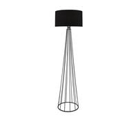 Lámpara de pie neath 1xe27 20 w metal tela 21 x ø 38 cm negro / antracita [lux.pro]