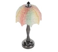 Lámpara de pie para casa de muñecas, Base de metal a escala 1:12 Pantalla de colores Noble y elegante Iluminación LED en miniatura Lámpara de casa de muñecas en miniatura a pilas