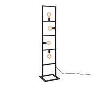 Lámpara de pie plauen - con 4 focos - moderna - diseño - altura 142,5 cm - iluminación interior - luz efectiva - negro - 4 x e27 - 60w [lux.pro]