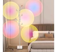 Lámpara de pie puesta de sol, halógeno de cinco cabezas ajustable, 3000K con filtros de color reemplazables de 69 pulgadas, iluminación para dormitorio y sala