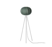 Lámpara de Pie Redonda con Tejido de Punto, Alta, Ø45 Cm, Color Verde Tweed.