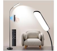 Lampara de Pie Regulable con Control Remoto y Botones Táctiles, 18W Súper Brillanbe LED Lampara de Lectura Ajuste Lineal de Temperatura de Color y Brillo, Para Sala de Estar Dormitorio Oficina