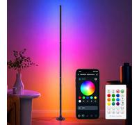 Lámpara de pie RGB para salón, 120 cm, lámpara de esquina regulable con aplicación inteligente y mando a distancia, lámpara de pie LED DIY con 16 millones de colores, sincronización de música, modo de