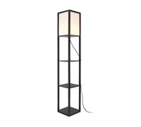 Lámpara de pie stapleford 3 estantes 1xe27 60w madera plástico 160 x 26 x 26 cm negro / blanco [lux.pro]