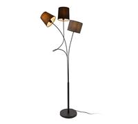Lámpara de pie treviso - 146 x ø 18 cm - metal tela - marrón negro gris - 3 x e14 [lux.pro] 146 cm