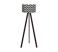 lux.pro Lámpara de Pie Newport Trípode Pantalla Cilíndrica Iluminación para Salón Estudio Rincón de Lectura 1xE27 20 W MDF PVC 21 x Ø 38 cm Altura 140 cm Negro/Blanco