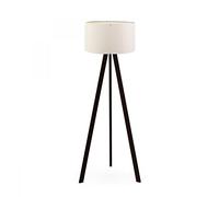 Lámpara de pie trípode oscuro con pantalla 100% mdf, crema, colección Tanganica, 21x38x140, casquillo E27 Max 60 W