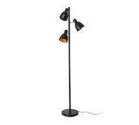 Lámpara de pie witney 3x e14 40w metal 154xø25 cm - negro/dorado [lux.pro]