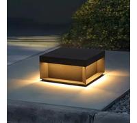 Lámpara De Pilar De Lujo Moderna con Iluminación Cálida LED - IP65 Luz De Columna Externa De Acero Inoxidable Impermeable Luces De Tapa De Poste Al Aire Libre para Postes De Cerca, Terraza