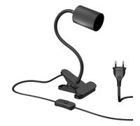 ledscom.de Lámpara de pinza, cuello de cisne WAIKA, interruptor, negro mate, 1x GU10 máx. 15W