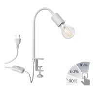 Lámpara de pinza E27 LELE con cuello de cisne blanco in 27 LED regulable en