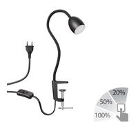 Lámpara de pinza GU10 KLUK con cuello de cisne negro incl. GU10 regulable en 3 [EEK: F]