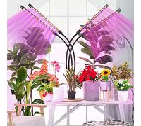 Lámpara de Plant a LED, lámpara de crecimiento de 4 cabezas lámpara de Plant a rojo y azul lámpara de pinza ajustable, con temporizador, para jardinería interior bonsai