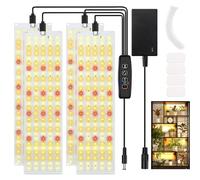 Lámpara de Planta 540 LEDs, 4 Piezas Lamparas Led Cultivo, Lámpara de Cultivo 10 Brillos, Lámpara de Planta de Espectro Completo, Lámpara de Plantas, Grow Light para Plantas Flores Verduras