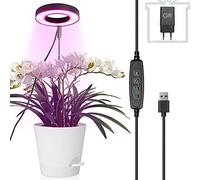 Lámpara de Planta, Lámpara de Planta de espectro completo, Luces de crecimiento ajustable en altura con temporizador 3/9/12H, 10 brillos, 3 modos, Lampara de Crecimiento para Cultivo Plantas Naturales