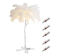 Lámpara De Plumas LED: Lámpara De Pie Moderna De Plumas De Avestruz, Lámpara De Resina Plateada, Lámpara De Esquina Alta para Sala De Estar, Comedor Y Oficina, 3 Colores Regulables