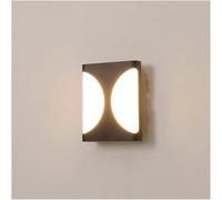 Lámpara de Porche Moderna, Impermeable, IP65, con Sensor de Radar, Ideal para Patio, jardín, Puerta de Entrada, iluminación LED Exterior, lámpara de araña (E20 x 16 x 5 cm, no Senor, Blanco