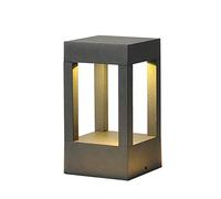 Lámpara de poste cuadrada simple moderna negra LED Acabado mate IP54 Linterna de poste impermeable Césped Jardín Decoración de pared Luz de pilar Material de aluminio fundido Lámpara de columna