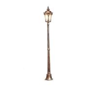 Lámpara de poste for exteriores, poste de sombra de vidrio ondulado con agua, farol con acabado de latón antiguo, alumbrado público for entrada, patio, porche delantero(Brass,Height:66.9"/170cm)