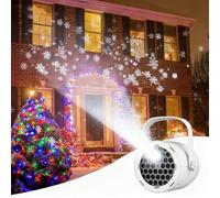 Lámpara de proyección navideña LED, Luces de proyección navideñas Colgantes for Exteriores con Forma de Copo de Nieve, Resistente a la Intemperie y rotación automática(C)