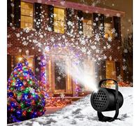 Lámpara de proyección navideña LED, Luces de proyección navideñas Colgantes for Exteriores con Forma de Copo de Nieve, Resistente a la Intemperie y rotación automática(D)
