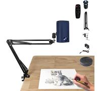 Lámpara de proyector de arte y tablero de trazado impermeable, herramienta de dibujo portátil para dibujo de bricolaje, proyección de escritorio de pintura, no necesita configuración (color: azul)