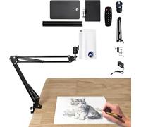 Lámpara de proyector de arte y tablero de trazado impermeable, herramienta de dibujo portátil para dibujo de bricolaje, proyección de escritorio de pintura, no necesita configuración (color: blanco 1)