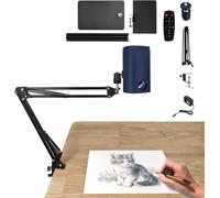 Lámpara de proyector de arte y tablero de trazado impermeable, herramienta de dibujo portátil para dibujo de bricolaje, proyección de escritorio de pintura, no necesita configuración (color: azul 1)