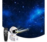 Lámpara de proyector estrellado de astronauta, proyector LED para niños con 26 patrones de niebla y cielo estrellado, luz nocturna de planetario giratoria de 360° con control remoto, ideal como regalo