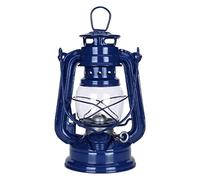 Lámpara de queroseno, lámparas de aceite clásicas de metal vintage, lámpara decorativa transparente de huracán con mecha de fuego ajustable para interiores del hogar (azul oscuro)