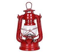 Lámpara de queroseno, lámparas de aceite clásicas de metal vintage, lámpara decorativa transparente de huracán con mecha de fuego ajustable para interiores del hogar (rojo)