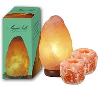 Lámpara de Sal del Himalaya 2-3kg + 2 portavelas - Magic Salt® Lighting for Your Soul