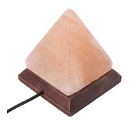 Lámpara de Sal del Himalaya RGB de 5 V con Enchufe USB, 7 Colores Cambiantes, Lámpara de Sal de Cristal Piramidal Tallada a Mano con Base de Madera de Abedul Maciza para Oficina,