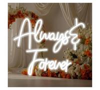 Lámpara de señalización Letrero De Neón Always Forever Con Luz LED Para Dormitorio, Sala De Estar, Club, Hotel, Fiesta, Boda, Compromiso, Decoración De Pared, 28cmx35cm