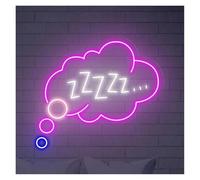Lámpara de señalización Letrero De Neón "Buenas Noches Durmiendo" Regulable Para Habitación Infantil, Hotel, Decoración De Pared Interior, Alimentación USB, 46cm(C)