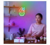 Lámpara de señalización Letrero De Neón De Cupcakes, Ideal Para Decoración De Pared Abierta De Panadería, Con Atenuación De 35cmx39cm(E)