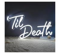 Lámpara de señalización Letrero De Neón Til Death Con Luz LED Regulable Para El Hogar, Dormitorio, Bar, Pub, Boda, Cumpleaños, Fiesta, Decoración, 43cmx23.5cm(Re)