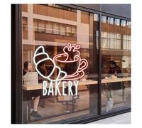 Lámpara de señalización Luz De Neón Cafetería Croissant, Escaparate Panadería, Arte Pared Para Barra Desayuno 39cmx40cm(UN)